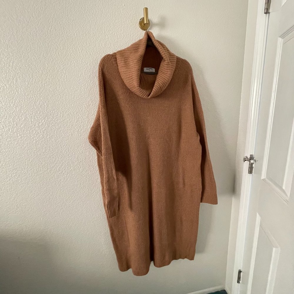 Old Navy Ribbed Chunky Knit Turtleneck Sweater Dress